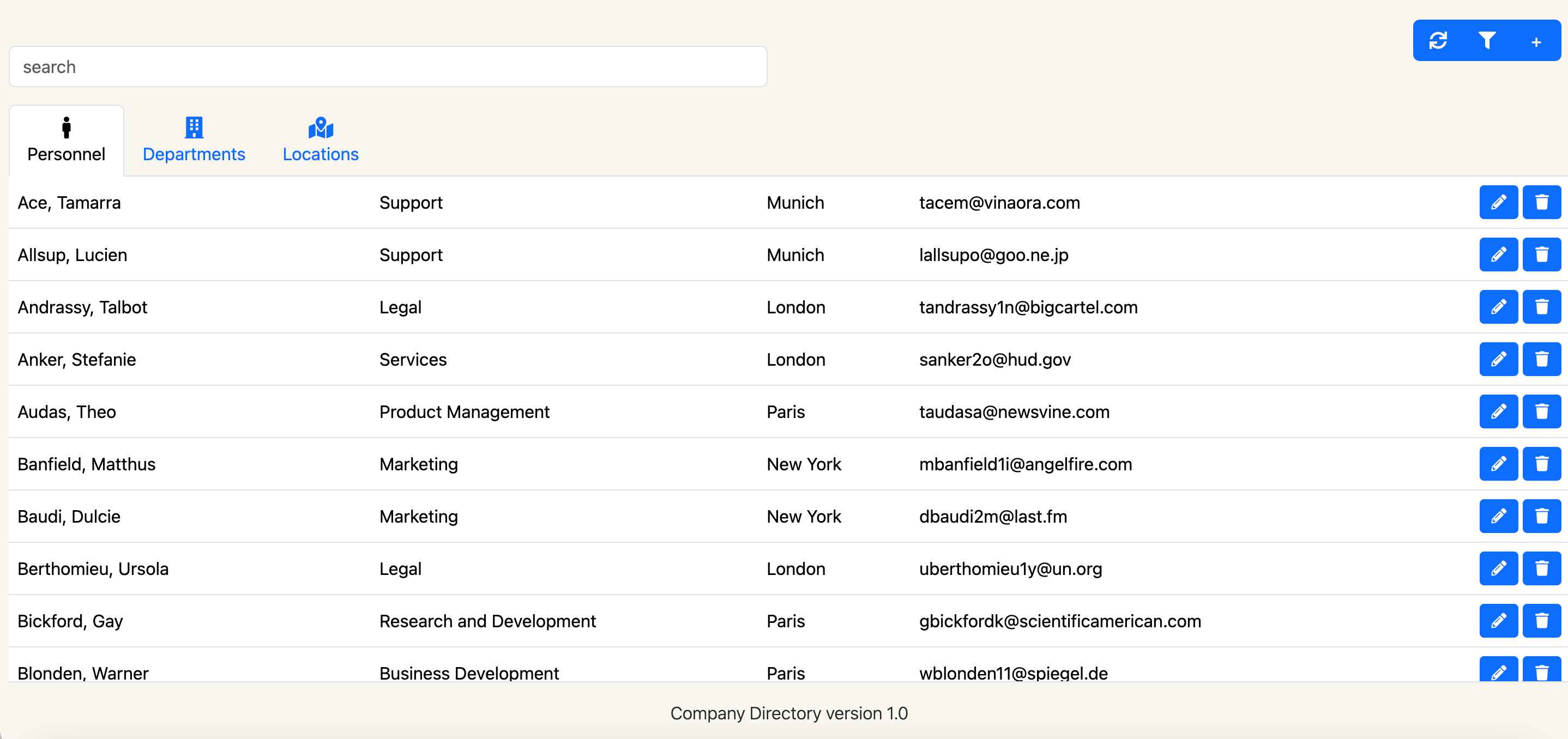 Company Directory Project Thumbnail